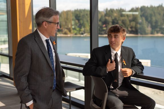 Head of School Garth Chalmers with senior student