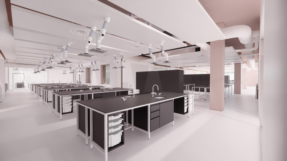 The rendering of the new science super lab
