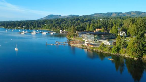 Brentwood's oceanfront campus looking south