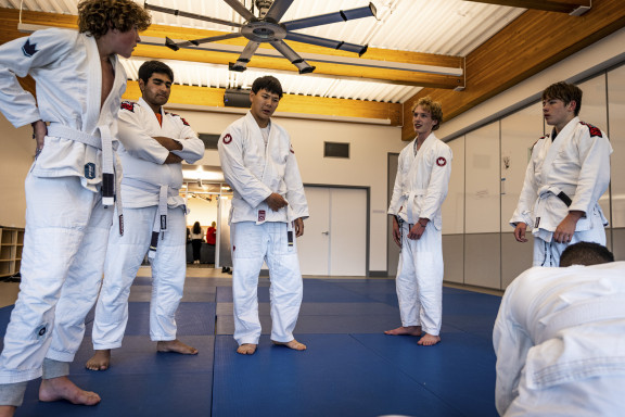 Jiu-Jitsu students during a training session