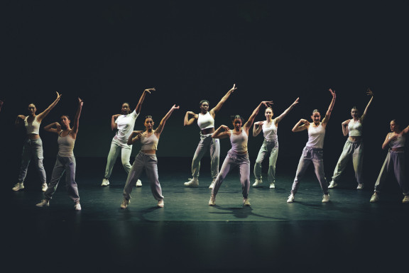 Students performing on stage in the Killy Theatre