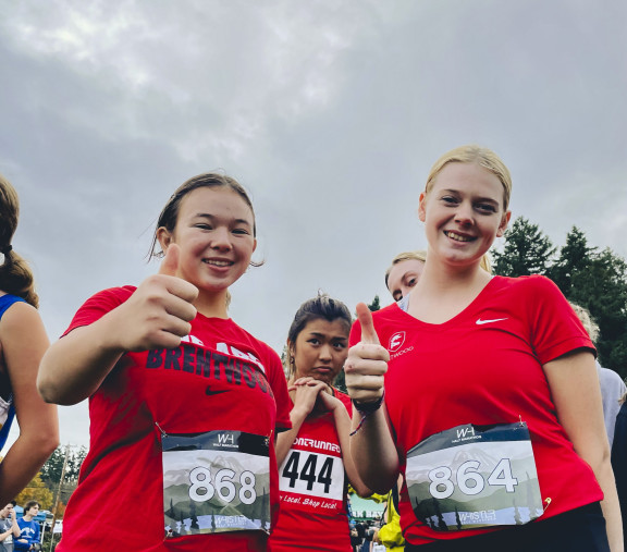 Students at the start of a race