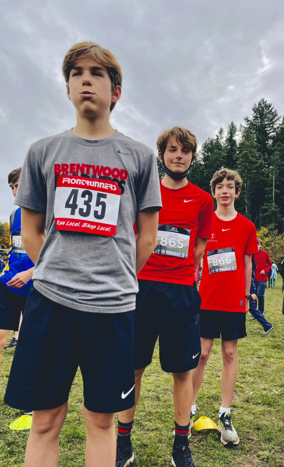 Cross country runners preparing to start