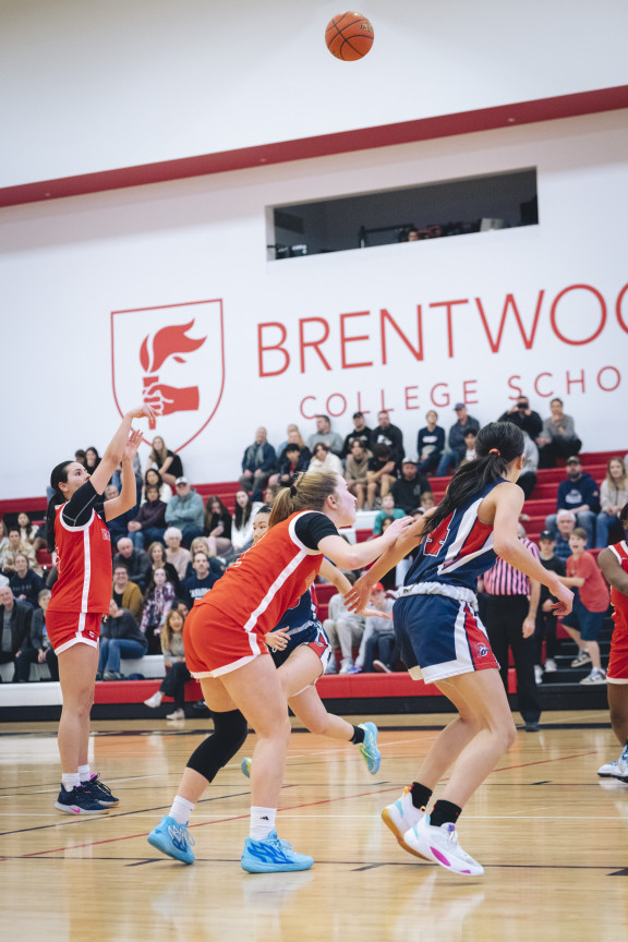 A basketball player attempting a free throw