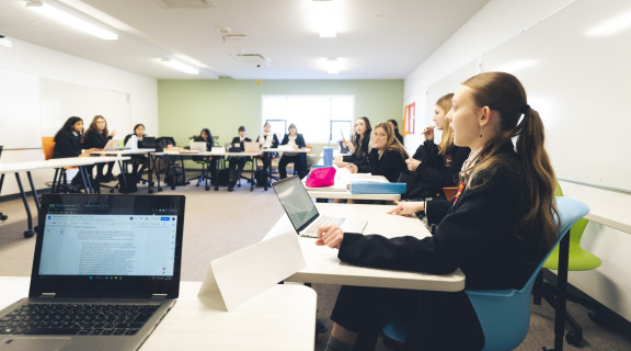 A classroom of students