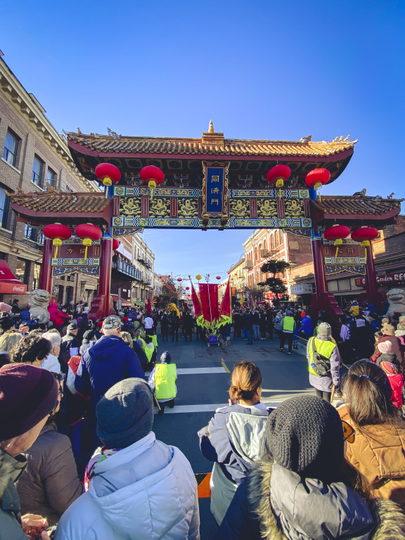 Private school annual activity is to visit The China town gates in Victoria during New Year celebrations