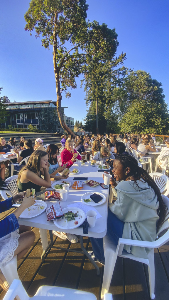 An outdoor house BBQ is a popular private school activity