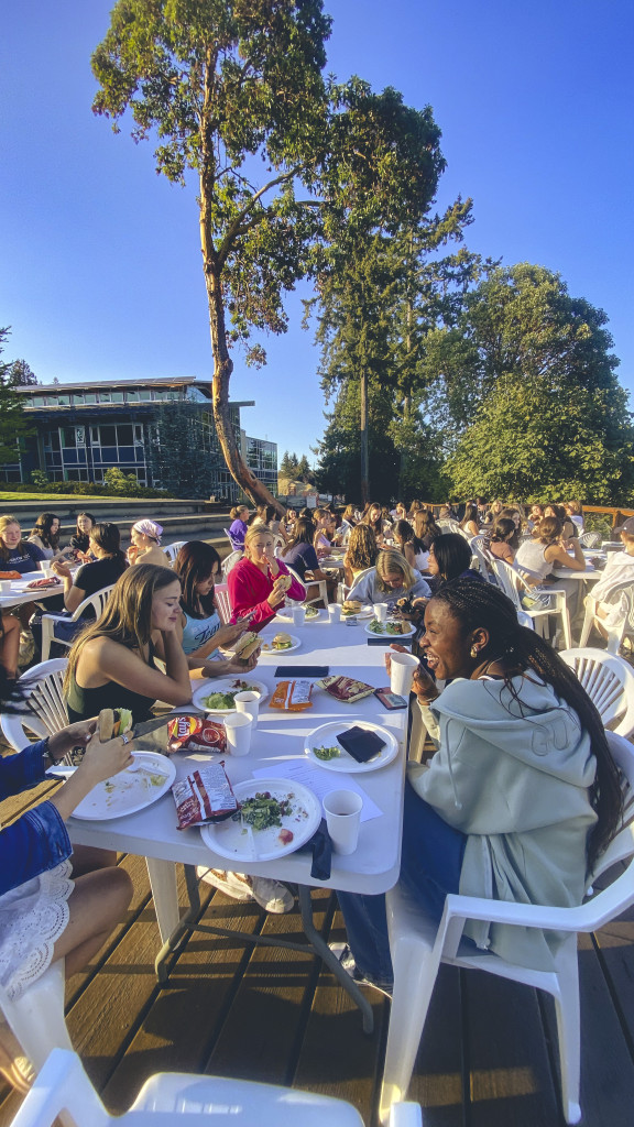 An outdoor house BBQ