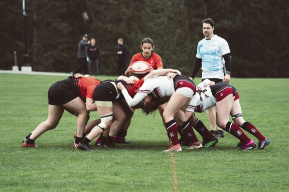 The Brentwood scrum half prepares to play in the ball