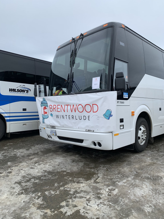 A Brentwood bus with the Winterlude Logo