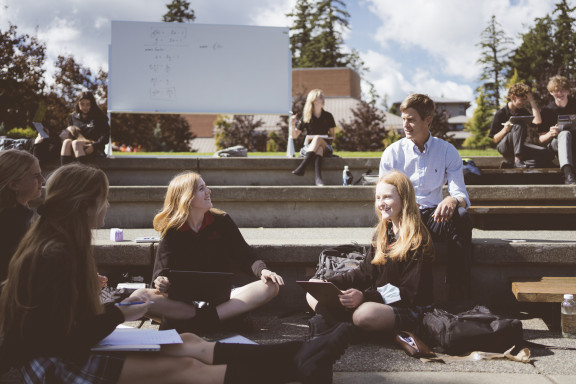 A class outdoors