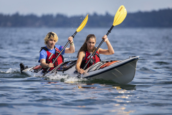 Kayaker on the ocean