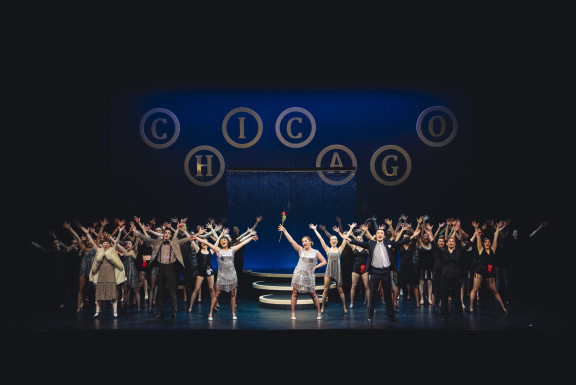 The Brentwood College School cast of the musical Chicago