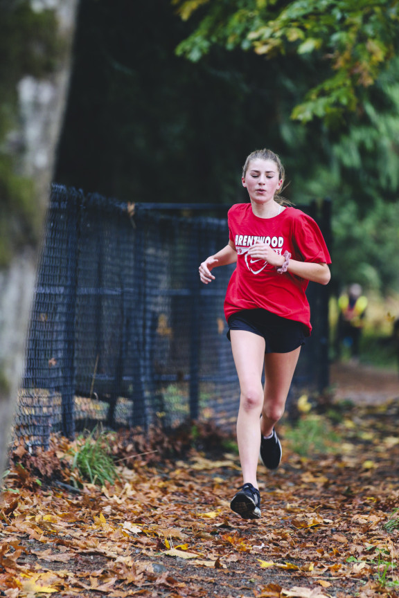 An athlete competing in a running race