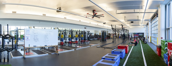The facilities of the weight training section of the gym