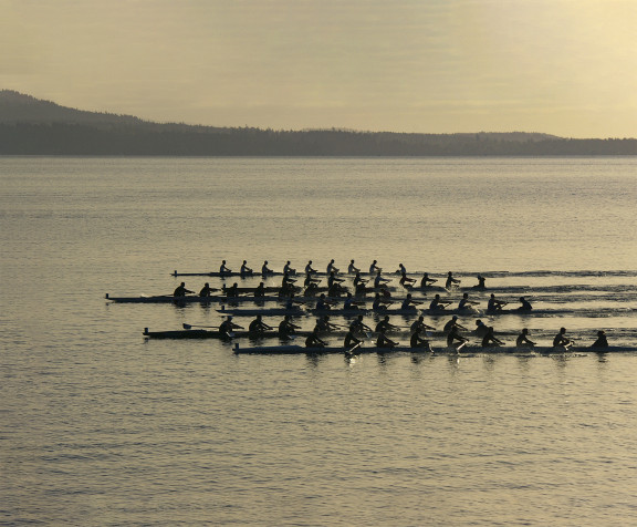 A close race coming down the regatta course