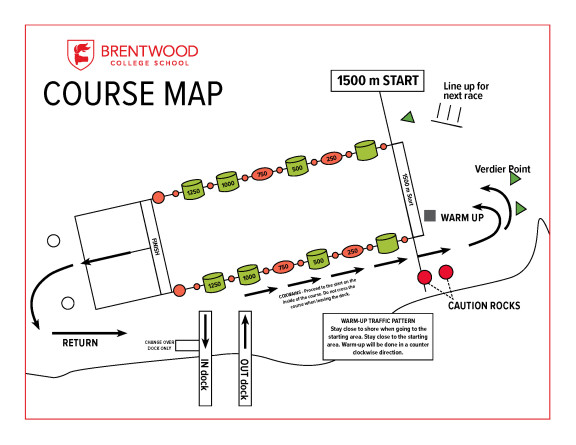 The course map for the Brentwood Regatta