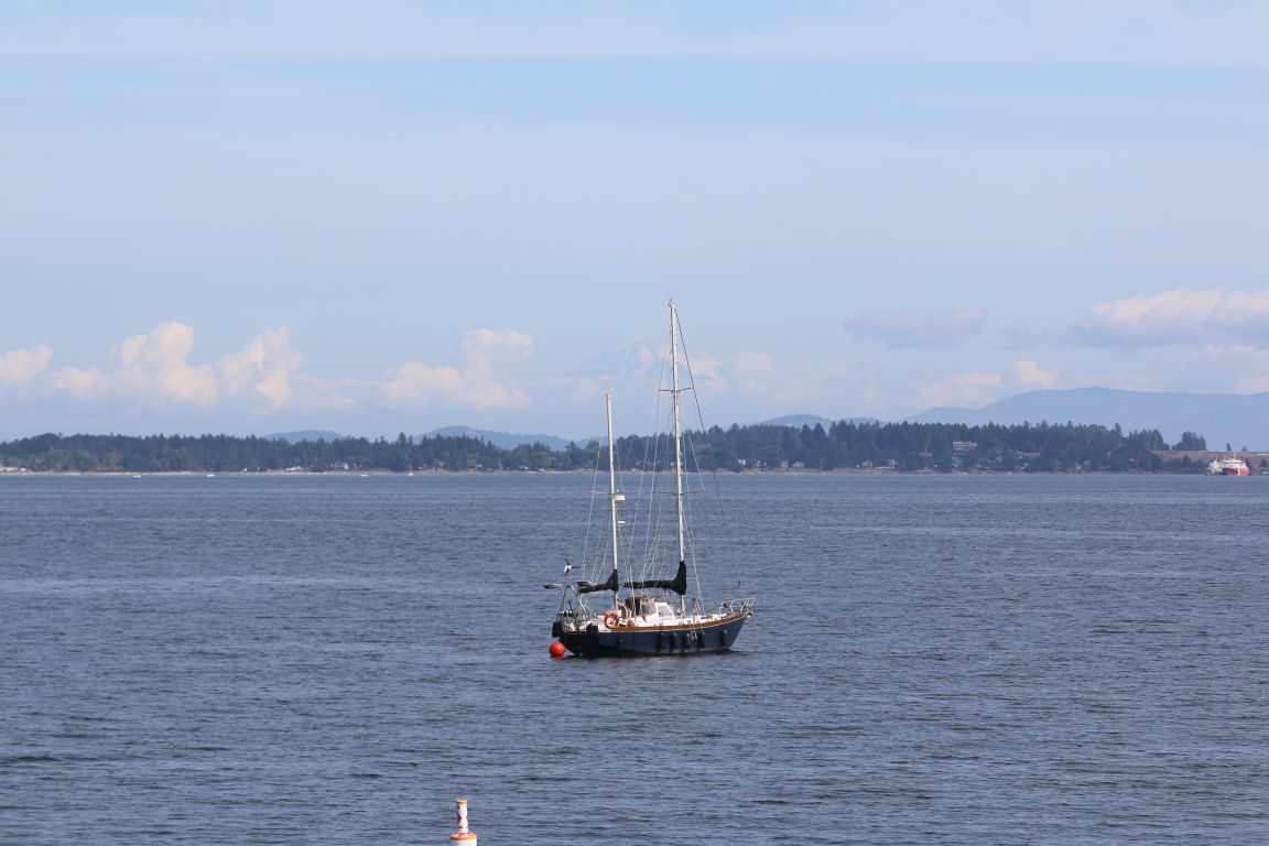 Sailboat on the ocean near campus