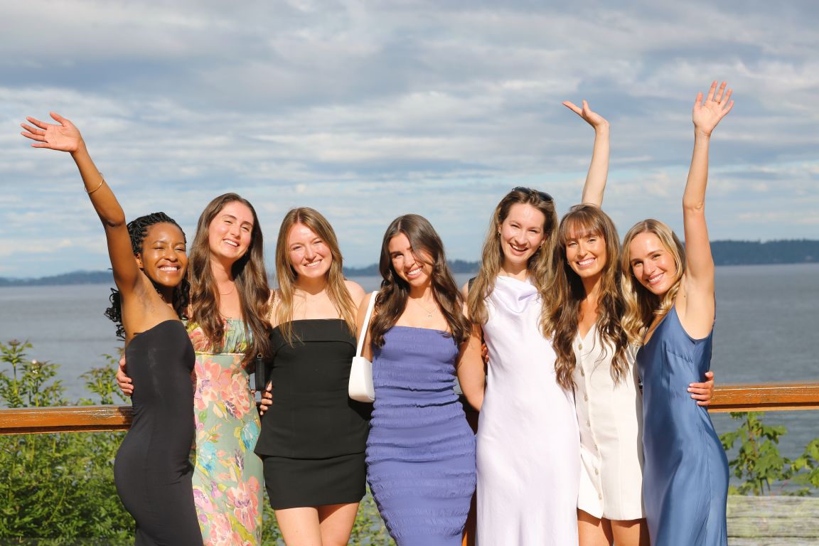 A group of alumnae posing together at the 2024 Centenary reunion