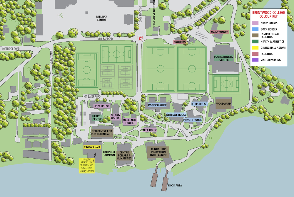Brentwood College School campus map