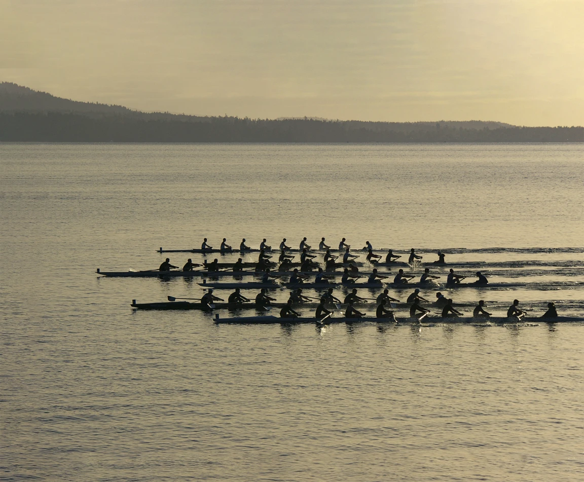 A close race coming down the regatta course
