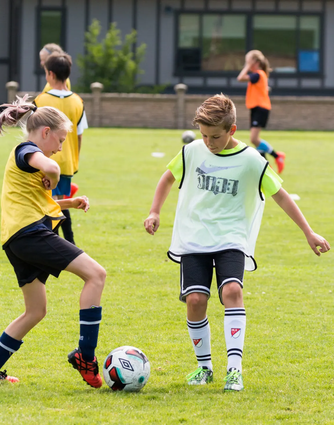 Kids enjoy soccer camp in summer