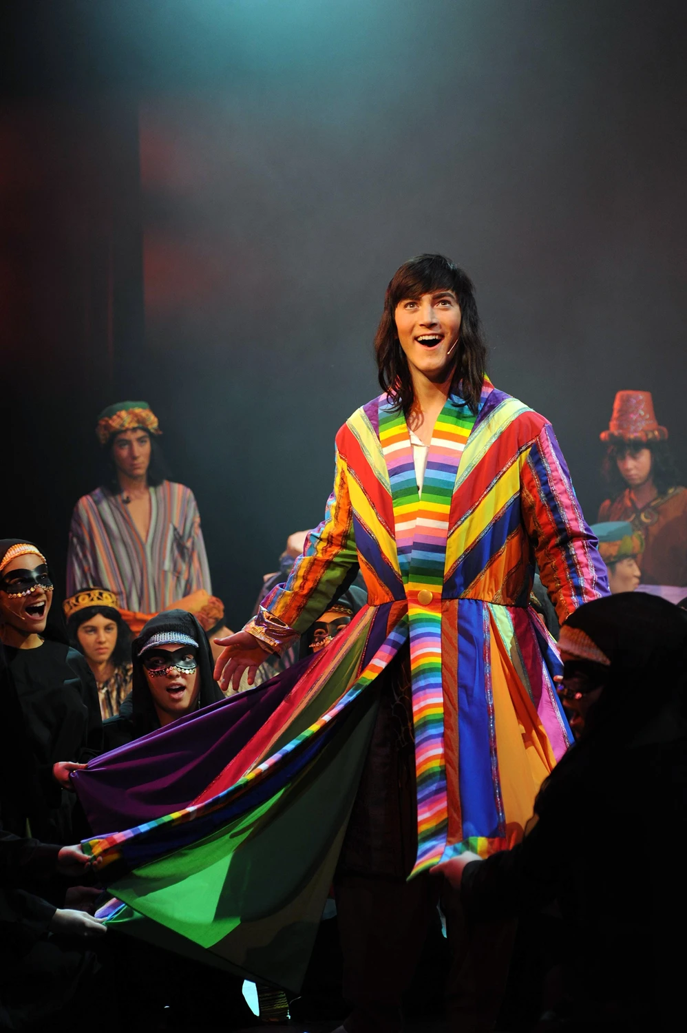A student performing the lead in Joseph and the Amazing Technicolor Dreamcoat