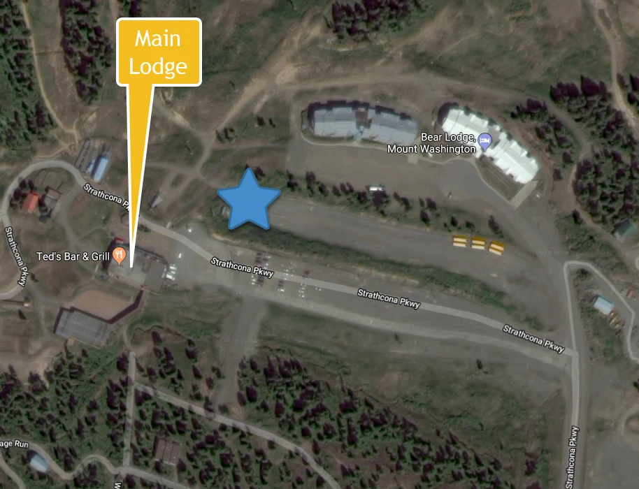 Map showing the Mount Washington bus pickup location